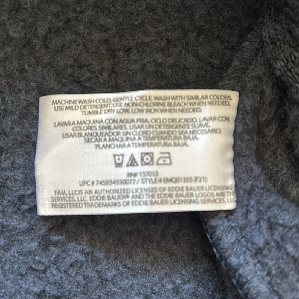 NWT Eddie Bauer Men’s Quarter Zip Sweater Fleece Small - Picture 5 of 9
